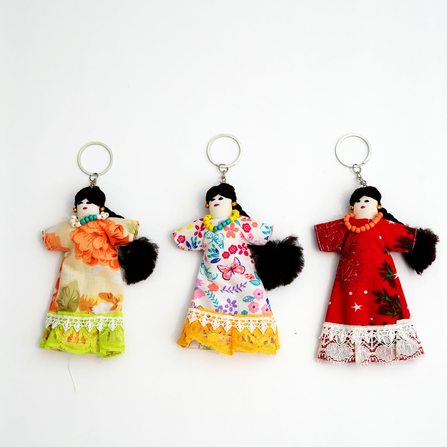 Fabric doll key chain